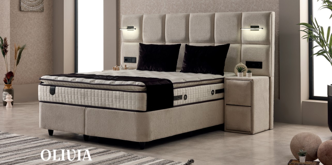 Olivia Bed Boxspring – Luxe Design & Ademend Satijn
